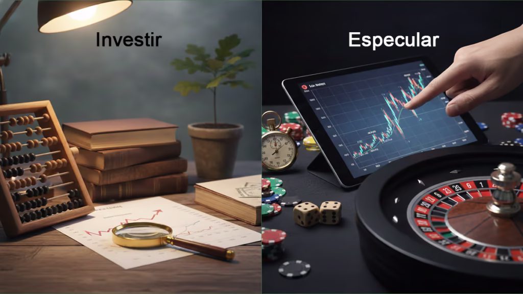 Você sabe a diferença entre investir e especular? Entenda por que estudar antes de aplicar seu dinheiro faz toda diferença para não fazer apostas.
